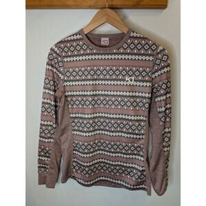 Kari Traa Norwegian Fair Isle Print Base Layer Top Gorpcore Activewear M